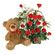 плюшевый мишка с красными розами. Украина