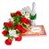 красные розы с шампанским и конфетами. Болгария