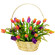 Разноцветные тюльпаны в корзине. Украина